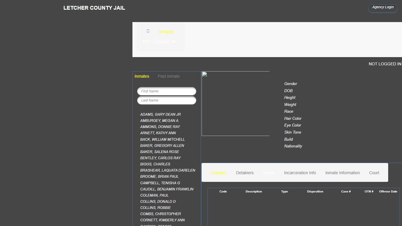 Current Inmates - Letcher County Jail